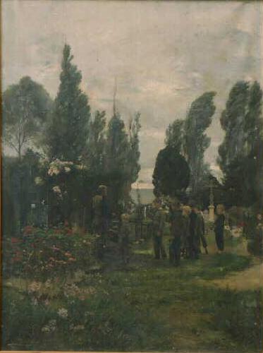 edouard Joseph Dantan Enterrement d'un enfant a Villerville oil painting picture